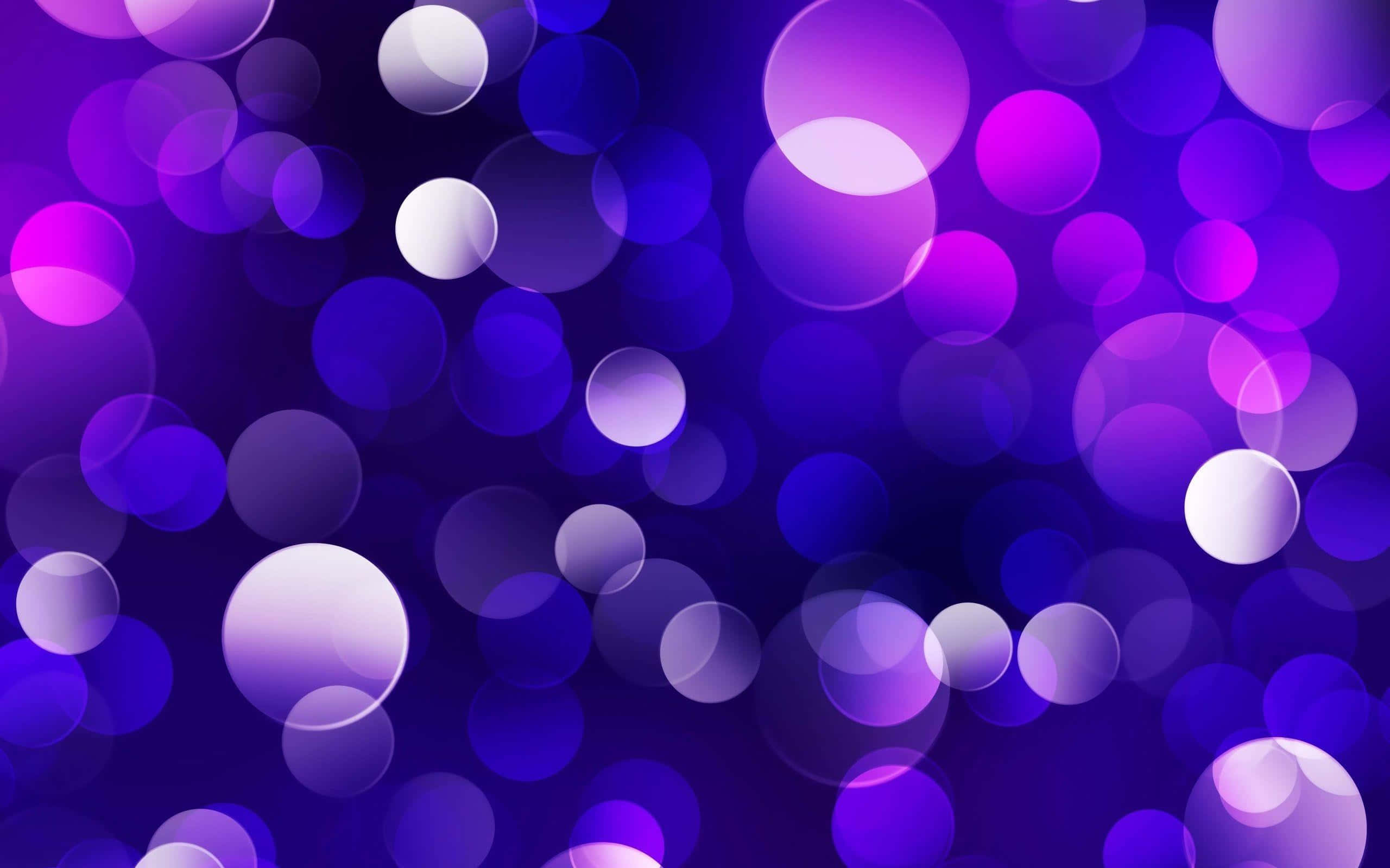 Purple Cool, glowing purple, white bokeh circles, 2K Desktop Wallpaper