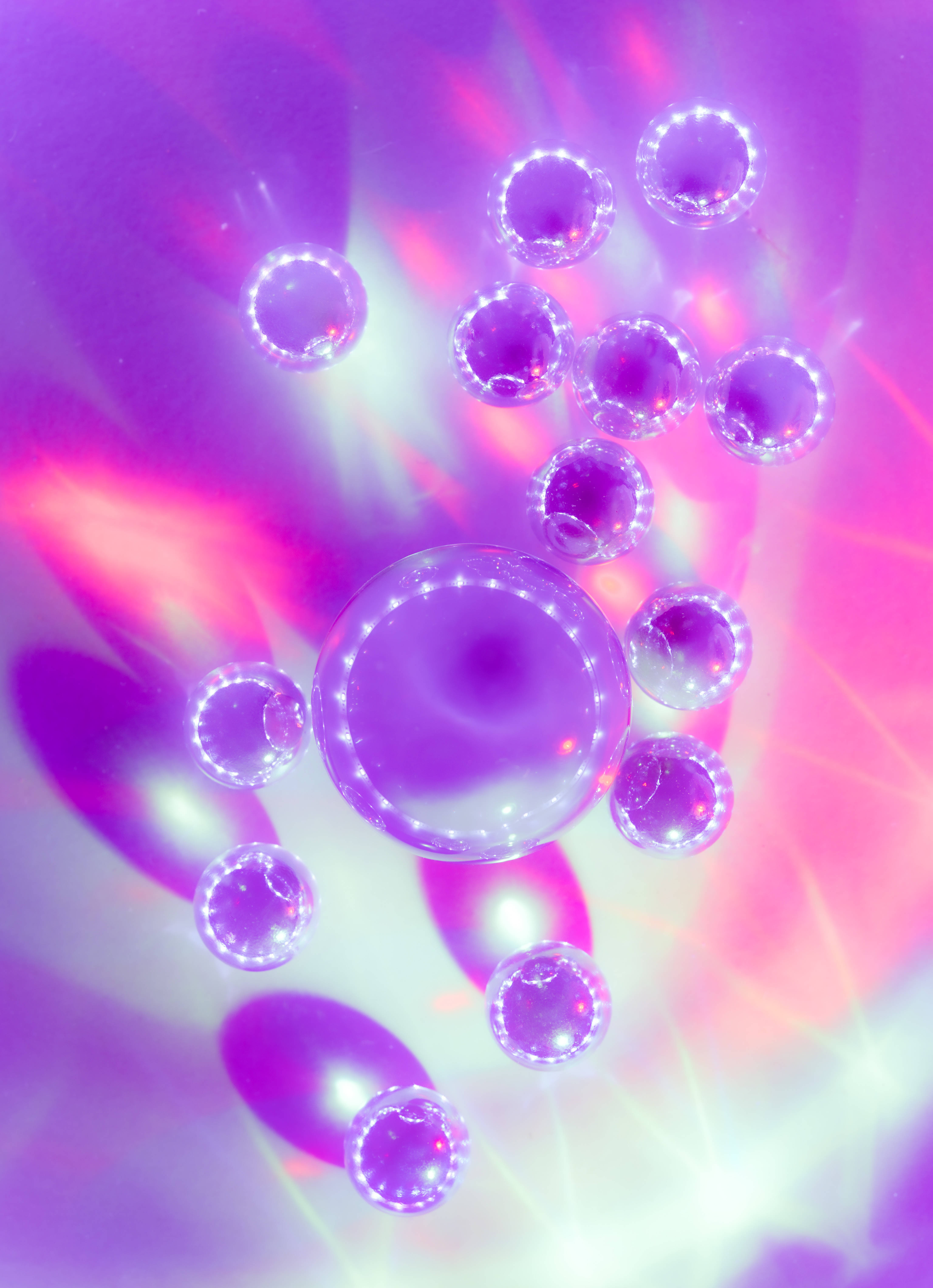 Purple Crystal, abstract balloons, glowing translucent bubbles, 5K Phone Wallpaper