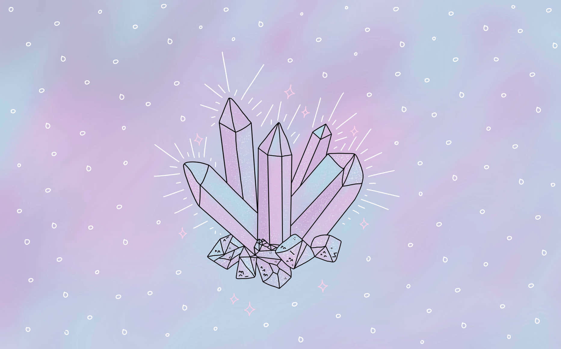 pastel purple, blue crystals, soft gradient sky, HD Desktop Wallpaper