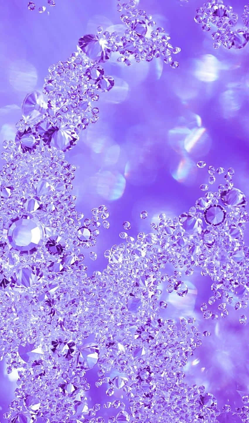 sparkling purple diamonds, soft glowing lavender background, diagonally, HD Phone Wallpaper