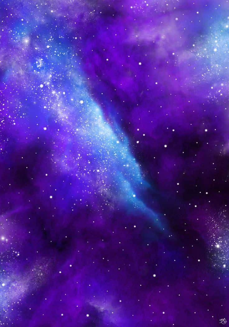 vibrant purple nebula, swirling purple and blue nebulae, countless twinkling stars, SD Phone Wallpaper