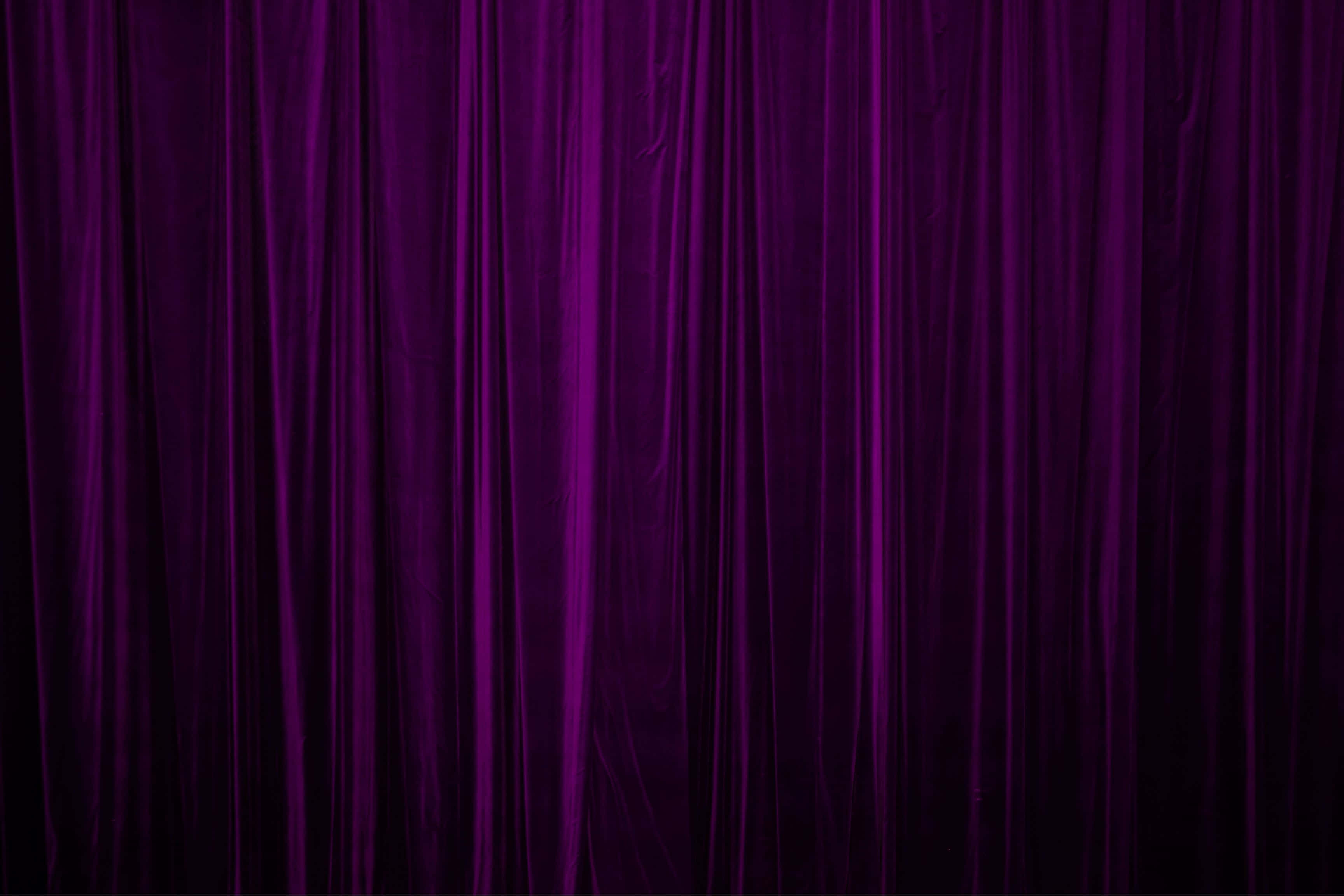 deep purple, velvet curtain, dramatic vertical folds, 2K Desktop Wallpaper
