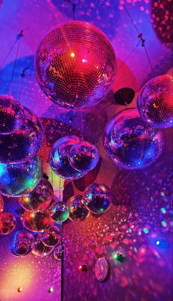 disco ball, vibrant purple, pink neon, SD Phone Wallpaper