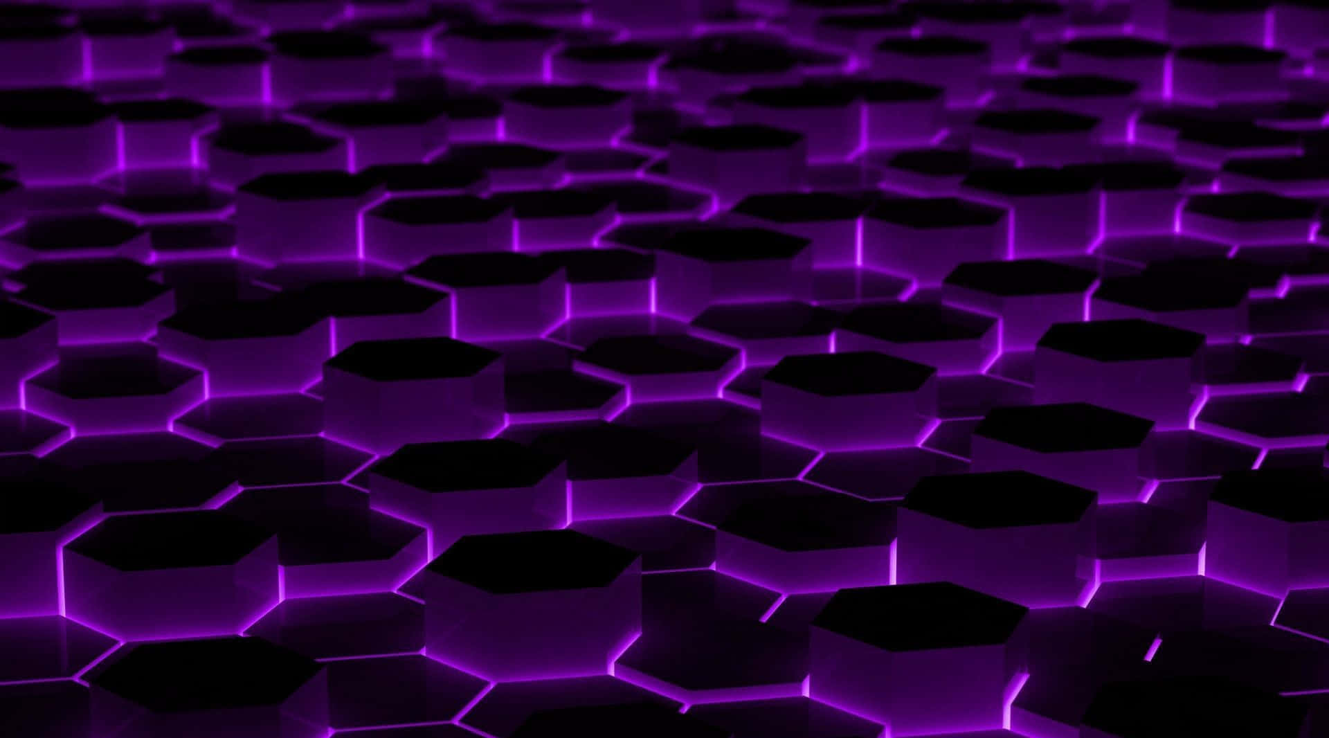 purple hexagons, glowing purple, black lights, Full HD Desktop Wallpaper