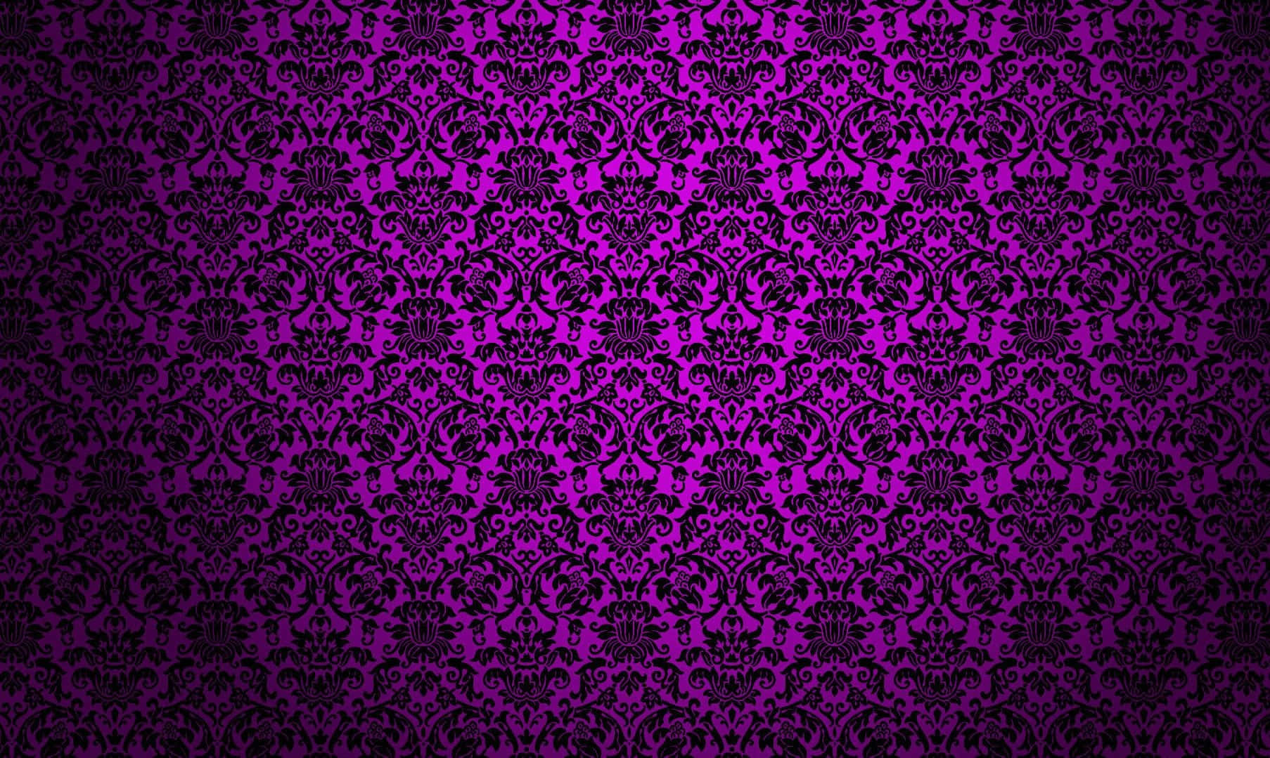 purple gradient, black damask patterns, symmetrical repeating design, HD Desktop Wallpaper