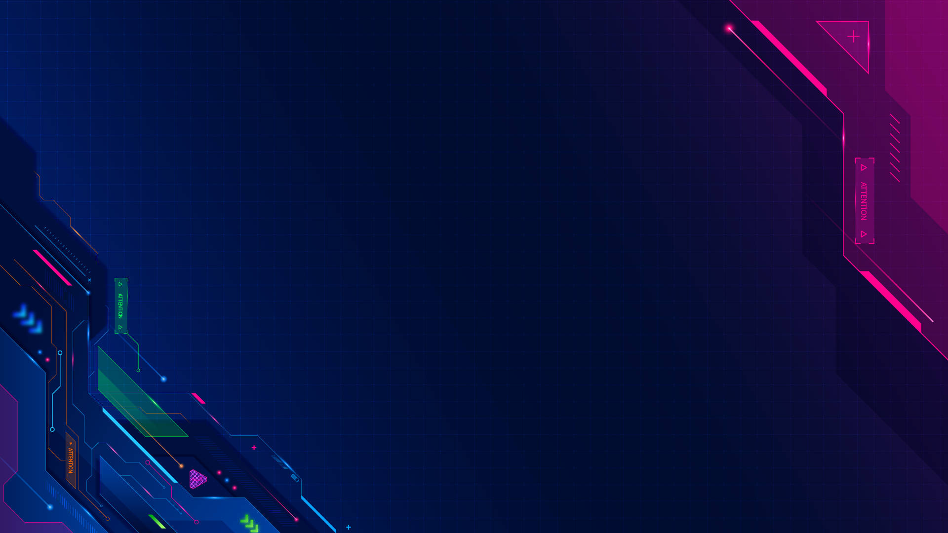 futuristic digital interface, glowing neon circuitry, blue and pink, Full HD Desktop Wallpaper