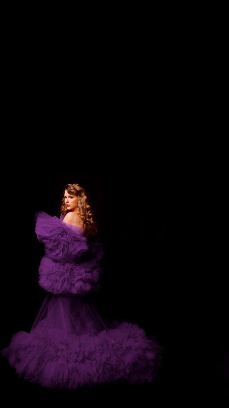 elegant purple gown, voluminous purple tulle gown, silhouette, HD Phone Wallpaper