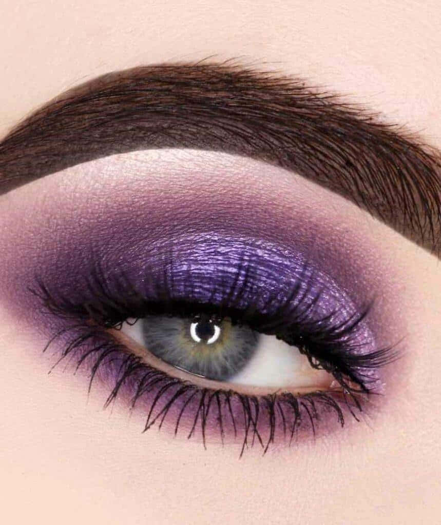 purple eye shadow, shimmering purple eyeshadow, long black lashes, SD Phone Wallpaper