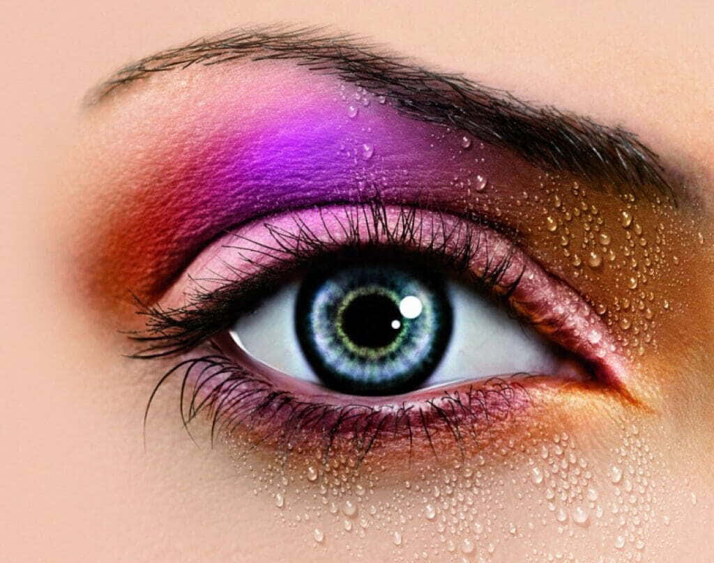 purple eye shadow, vibrant purple, orange eyeshadow, SD Desktop Wallpaper