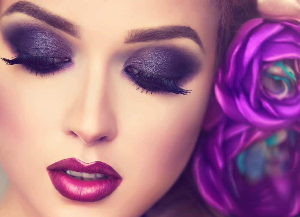 purple eyeshadow, dramatic purple eyeshadow, vibrant purple rose, SD Desktop Wallpaper