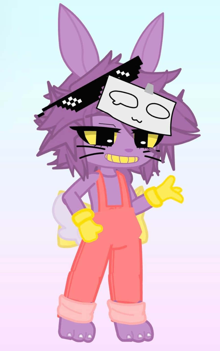 purple rabbit character, yellow eyes, skull mask, HD Phone Wallpaper