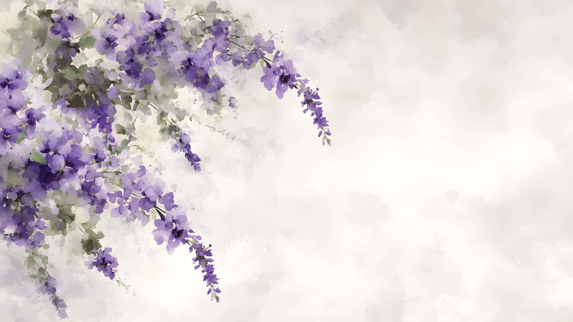 Delicate Purple Floral Branches, purple wisteria blossoms, soft textured white background, Full HD Desktop Wallpaper
