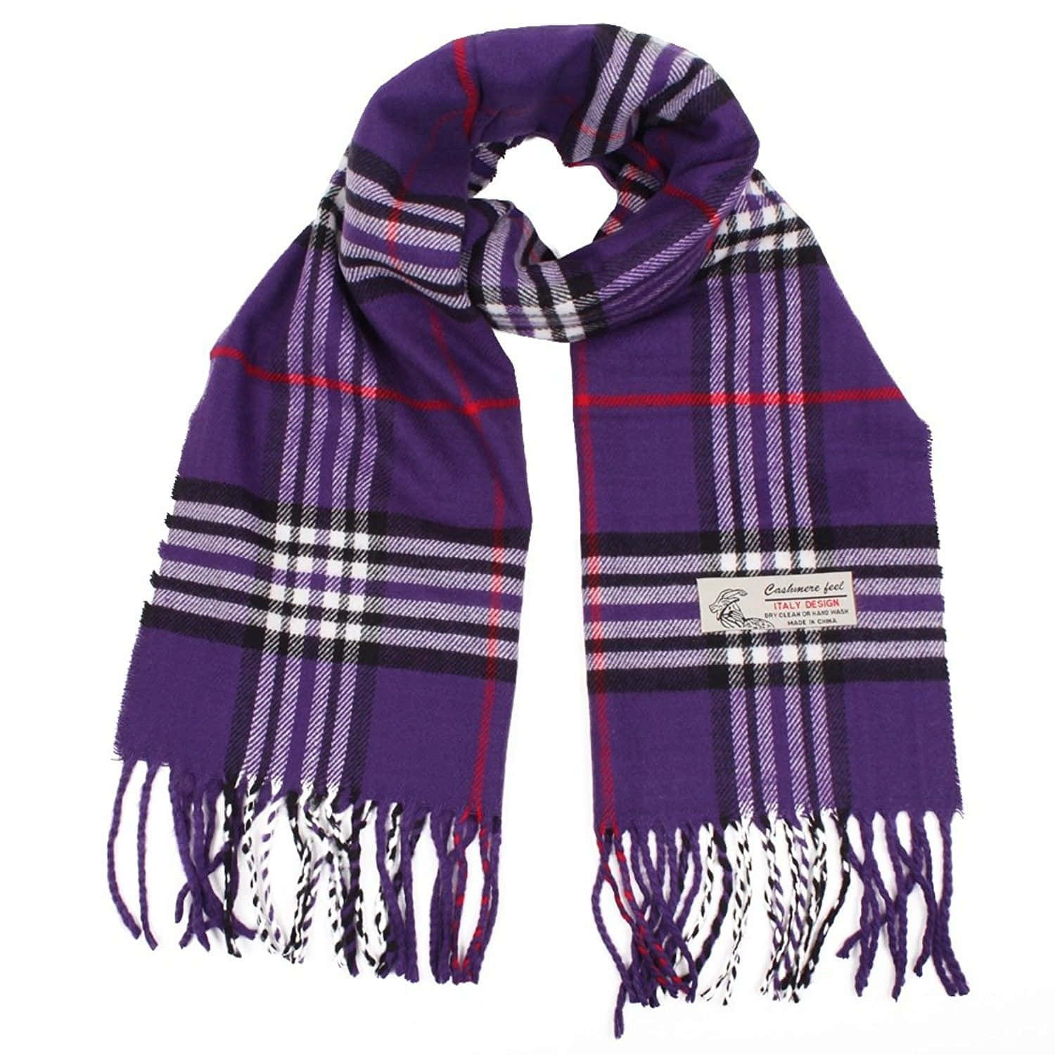 Purple Scarf, rich purple plaid, black white and red stripes, HD Desktop Wallpaper