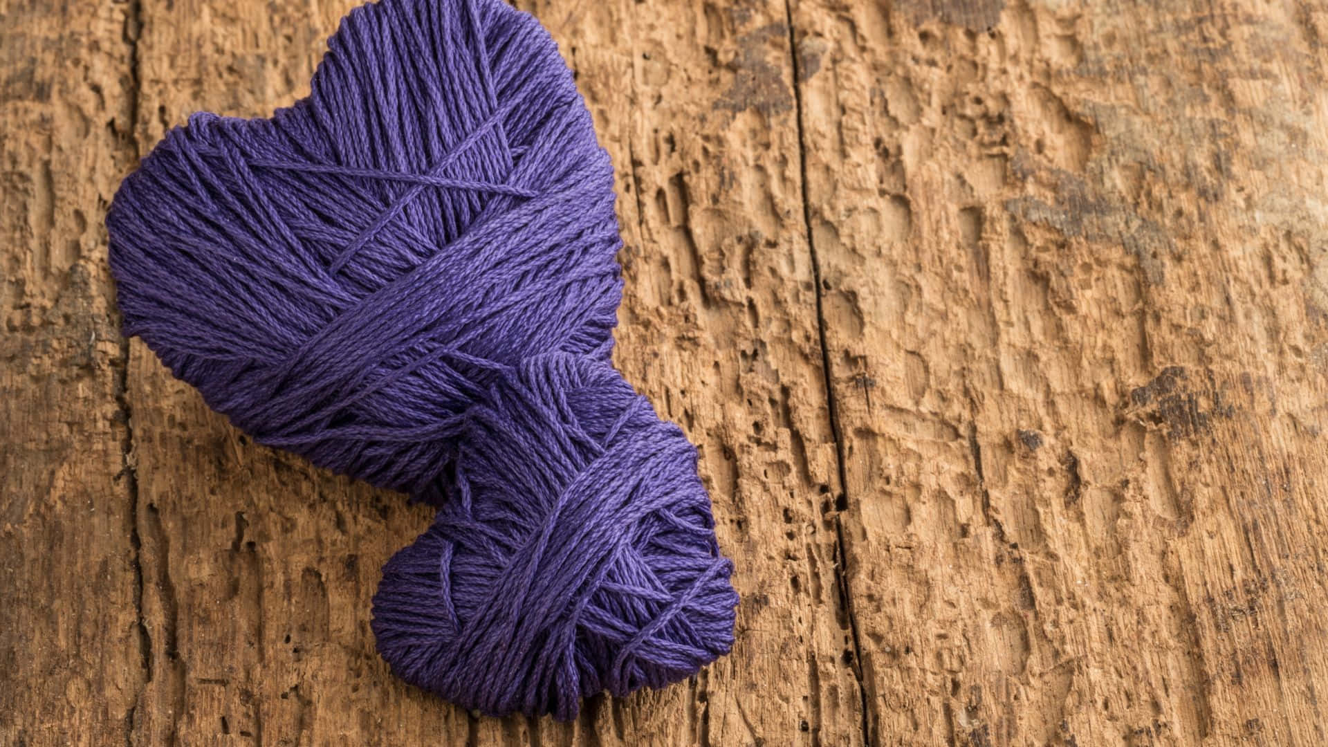 Purple Wool, heart-shaped bundle, deep purple yarn, Full HD Desktop Wallpaper