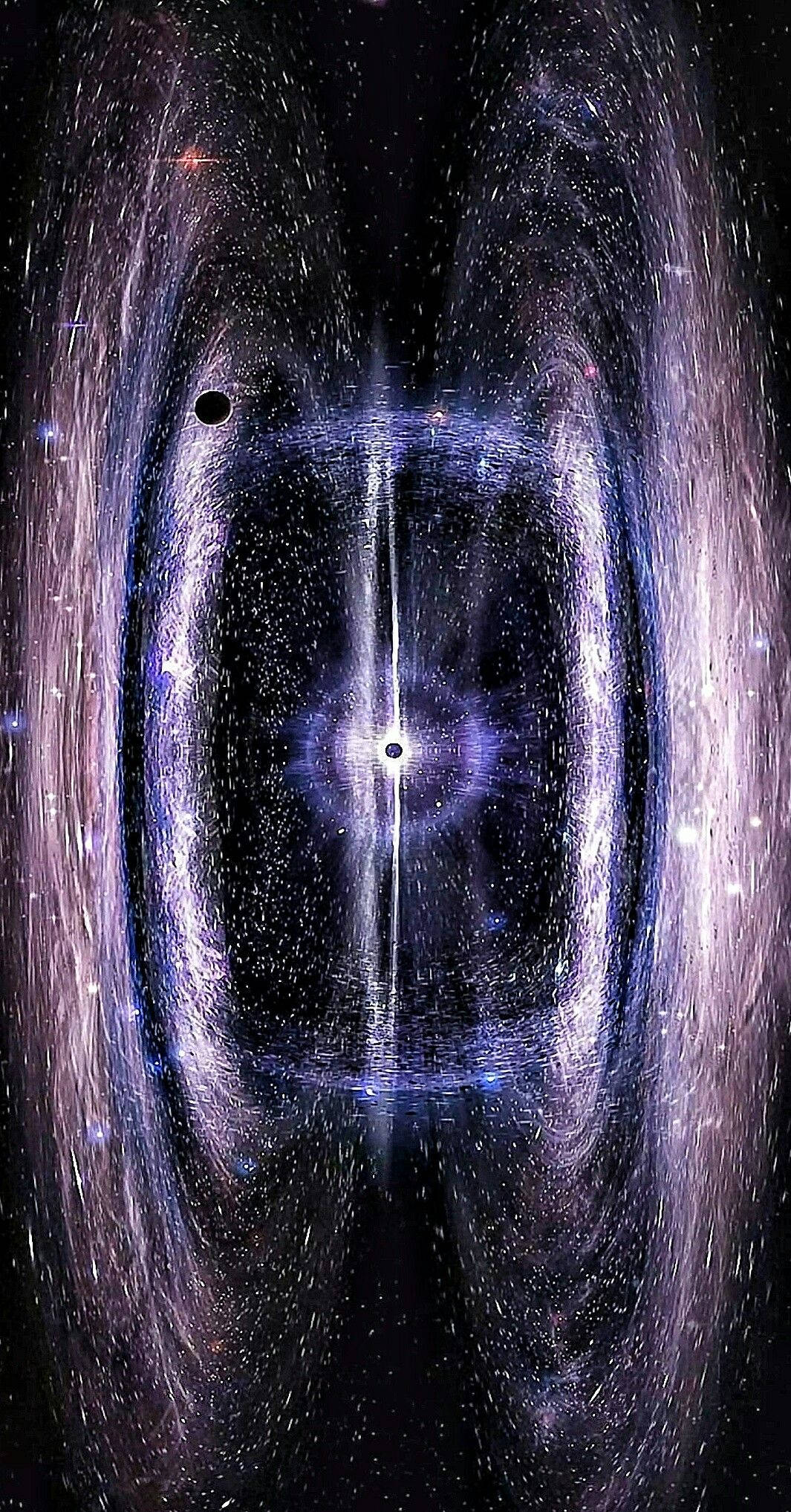 Purple Galaxy, glowing circle, black hole, Full HD Phone Wallpaper