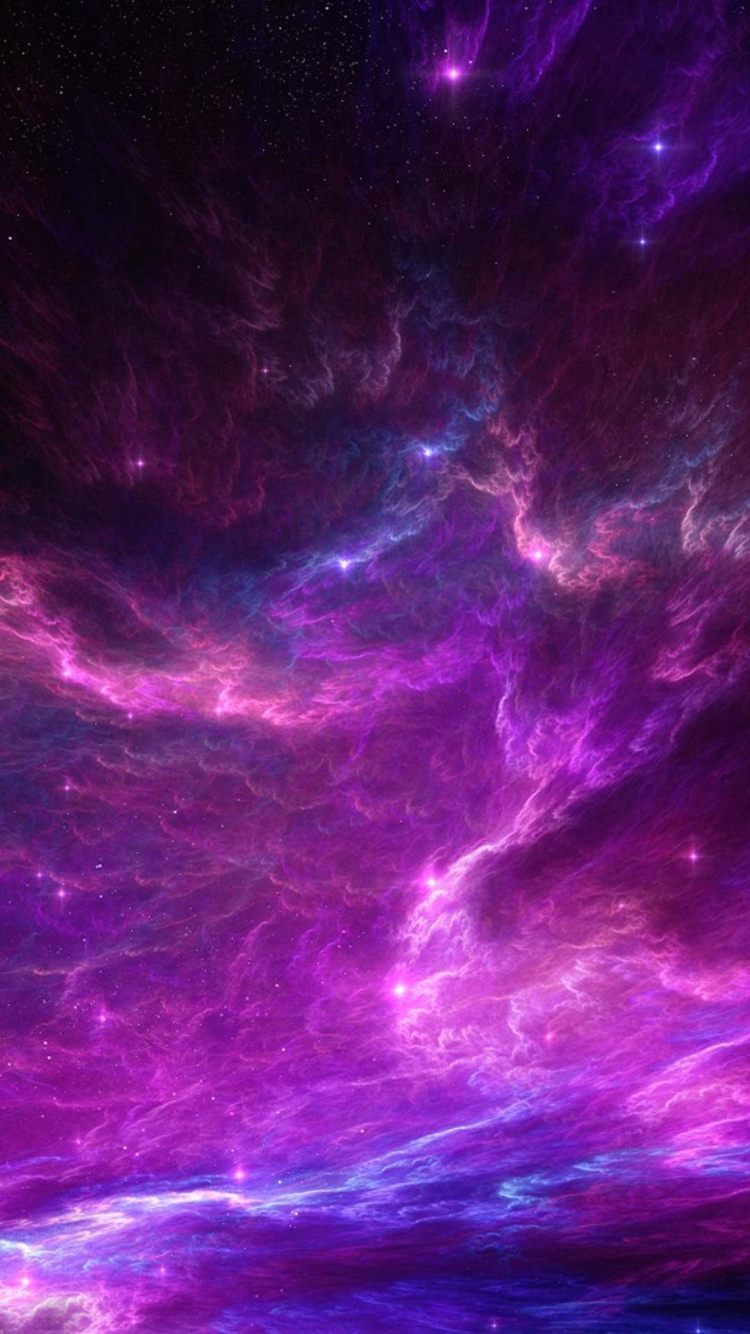 Purple Galaxy, Nebula Cloud, iPhone, Full HD Phone Wallpaper
