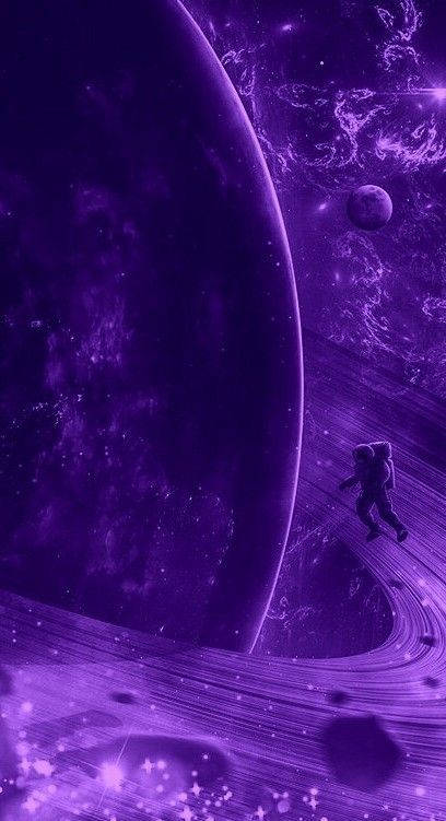 Purple Galaxy, astronaut, planet, SD Phone Wallpaper