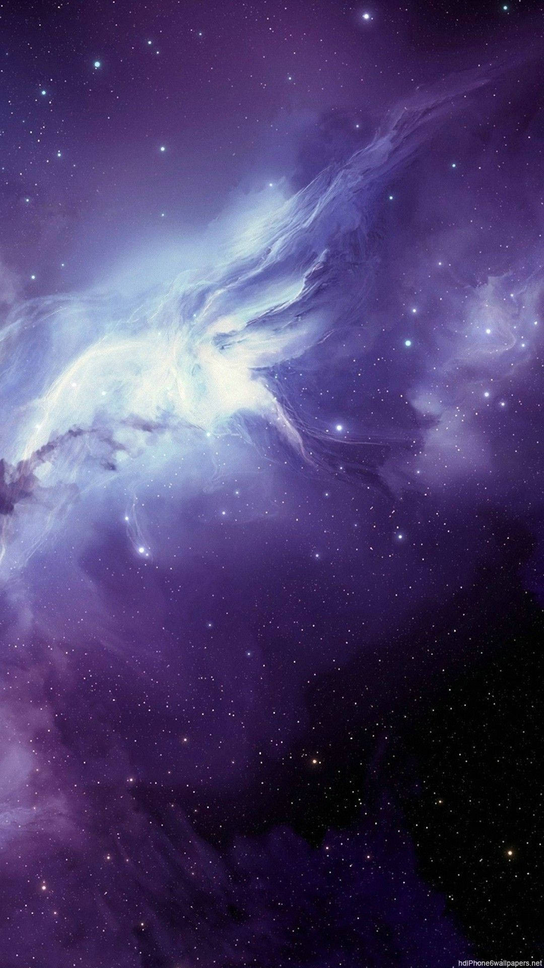 Purple Galaxy iPhone, cosmic nebula, vibrant purple, Full HD Phone Wallpaper