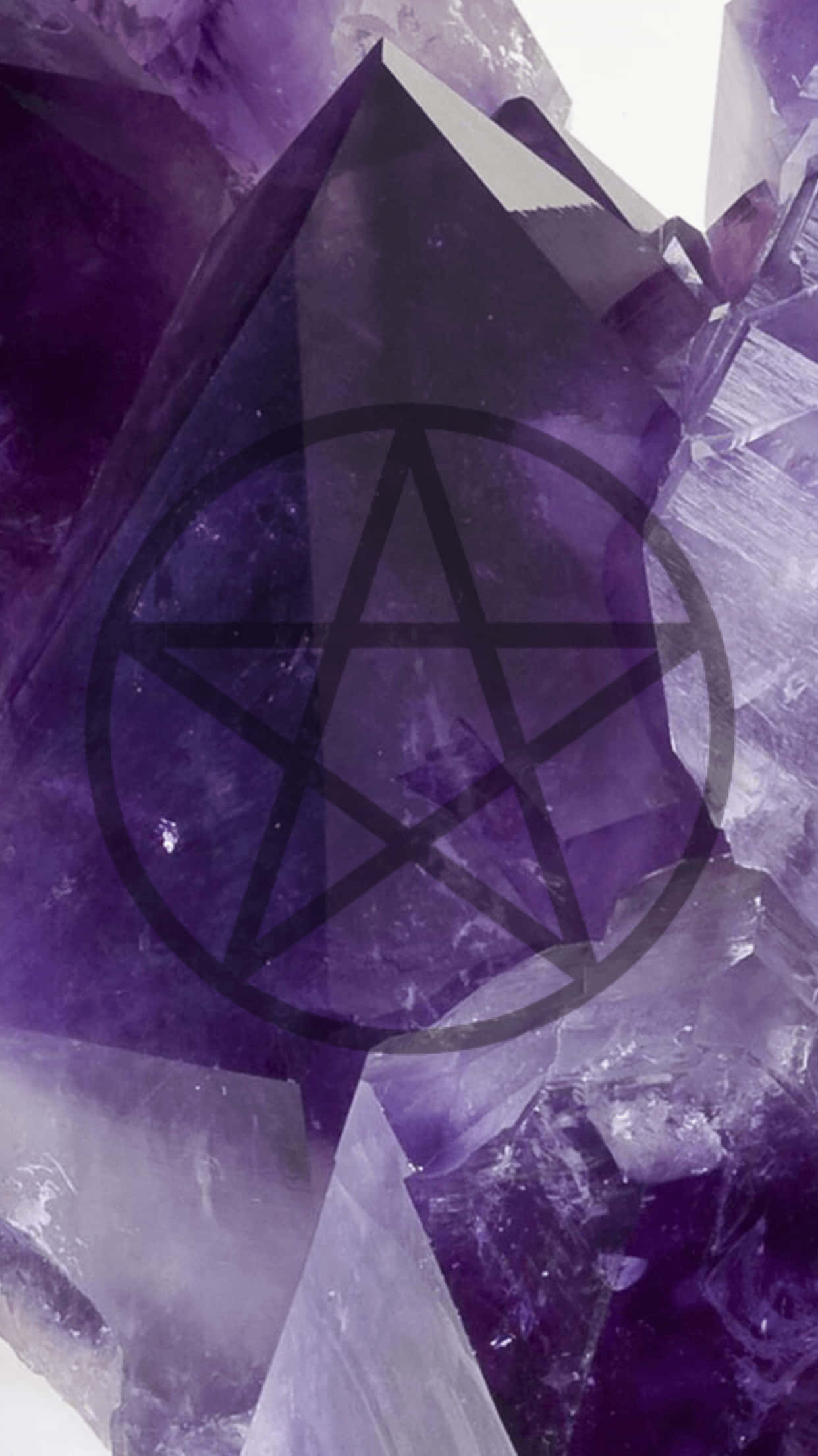 Purple Gothic, amethyst star, black pentagram, Full HD Phone Wallpaper