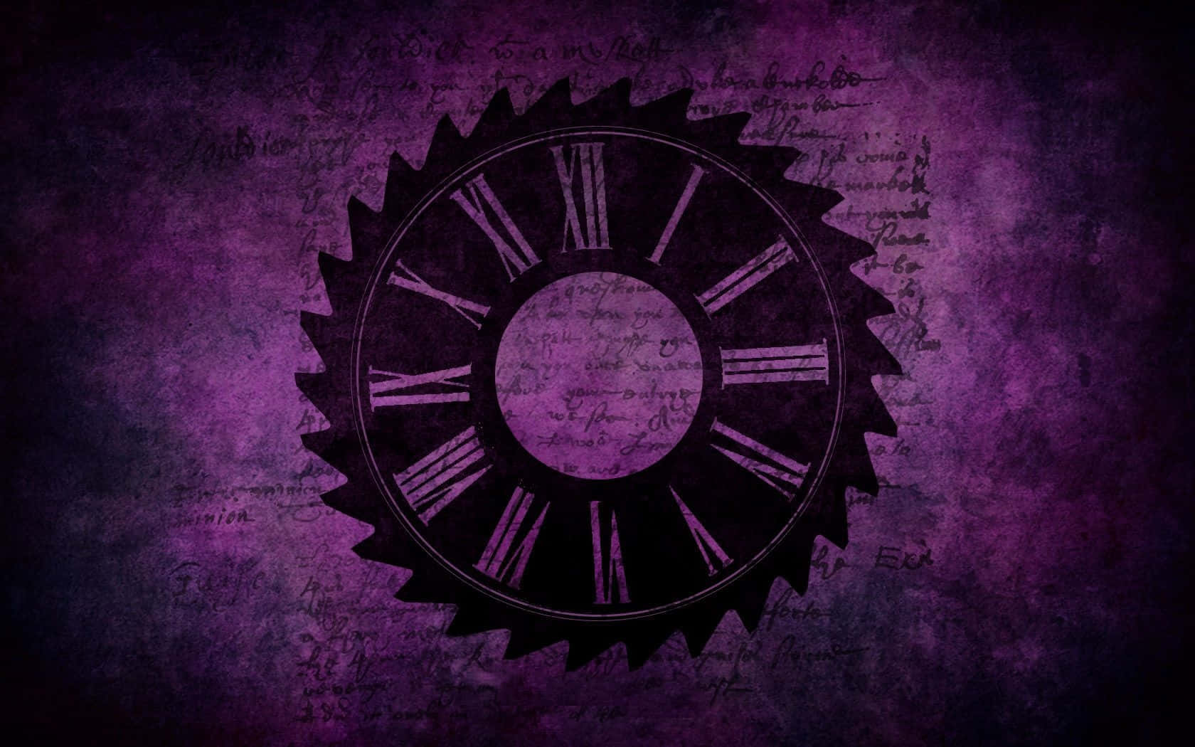Purple Gothic, dark purple, gear-shaped clock, HD Desktop Wallpaper