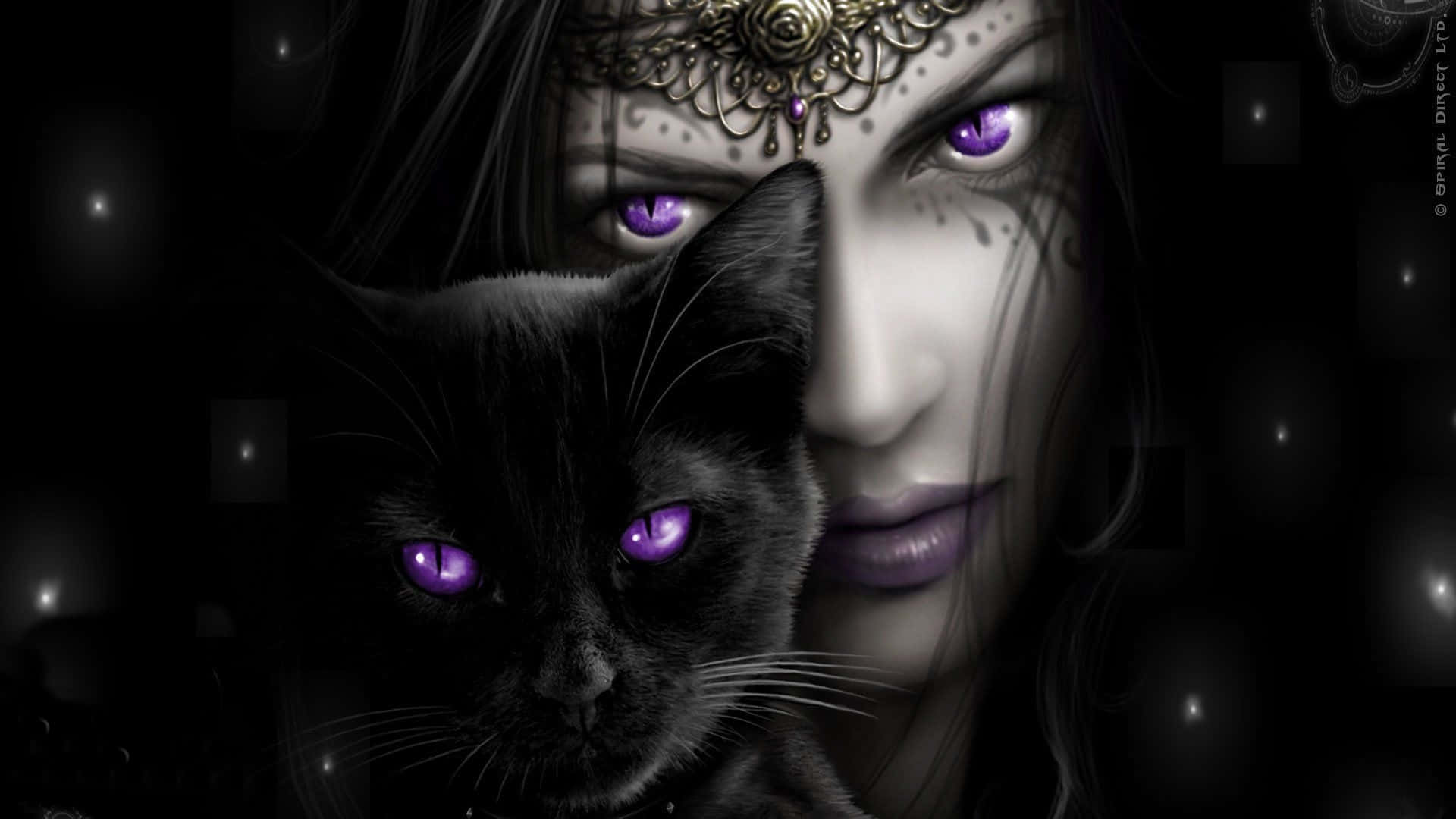 Purple Gothic, purple eyes, ornate headpiece, Full HD Desktop Wallpaper