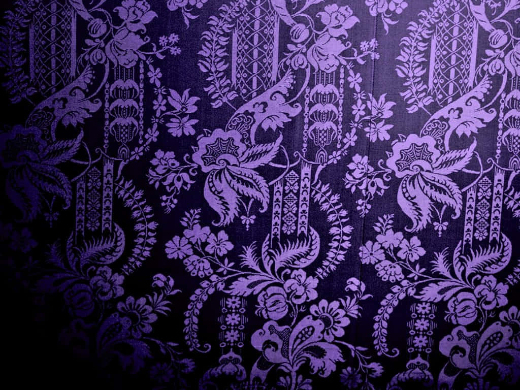 purple gothic, elegant purple damask, intricate floral and vine patterns, SD Desktop Wallpaper