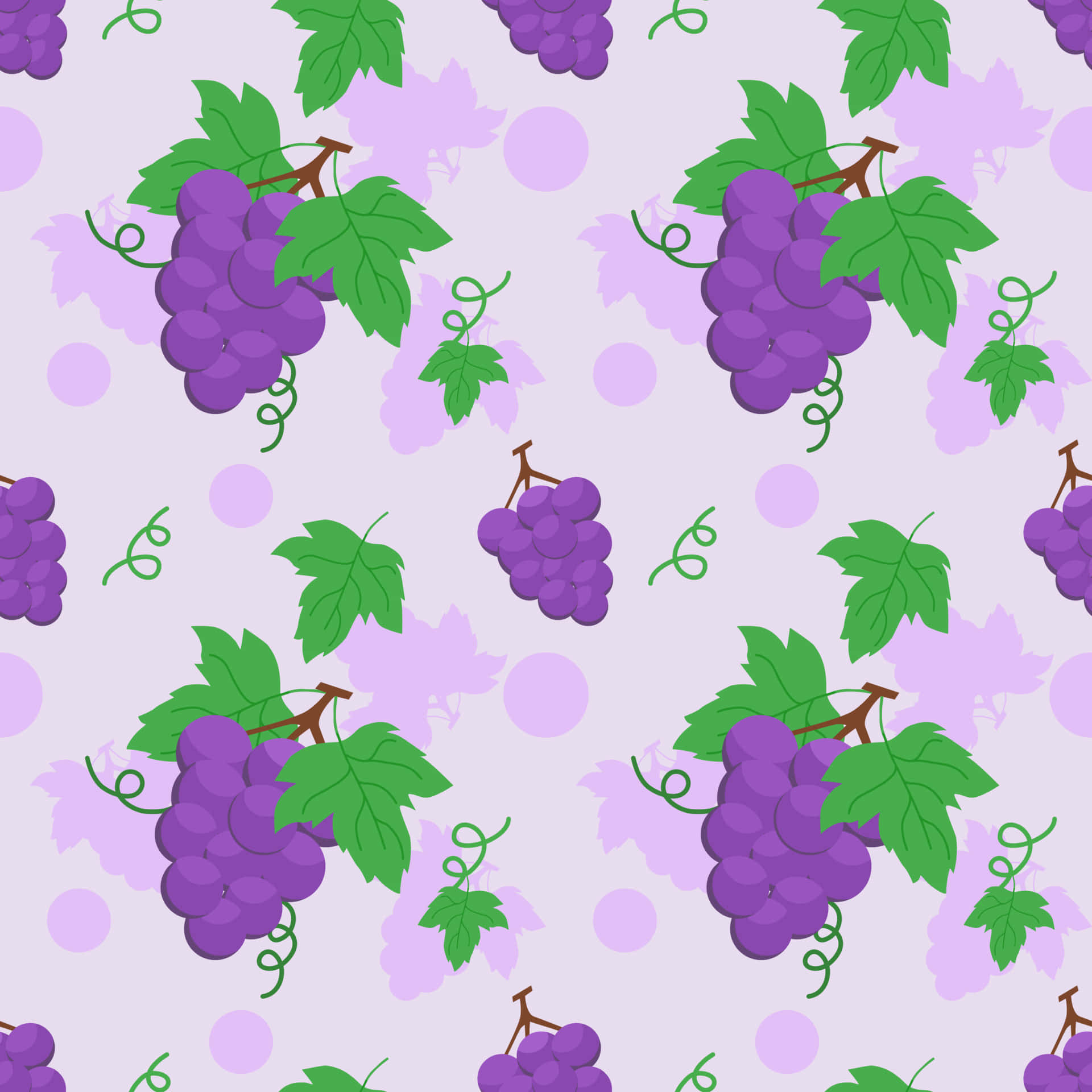 Purple Grapes, light purple background, green leaves, Full HD Desktop Wallpaper