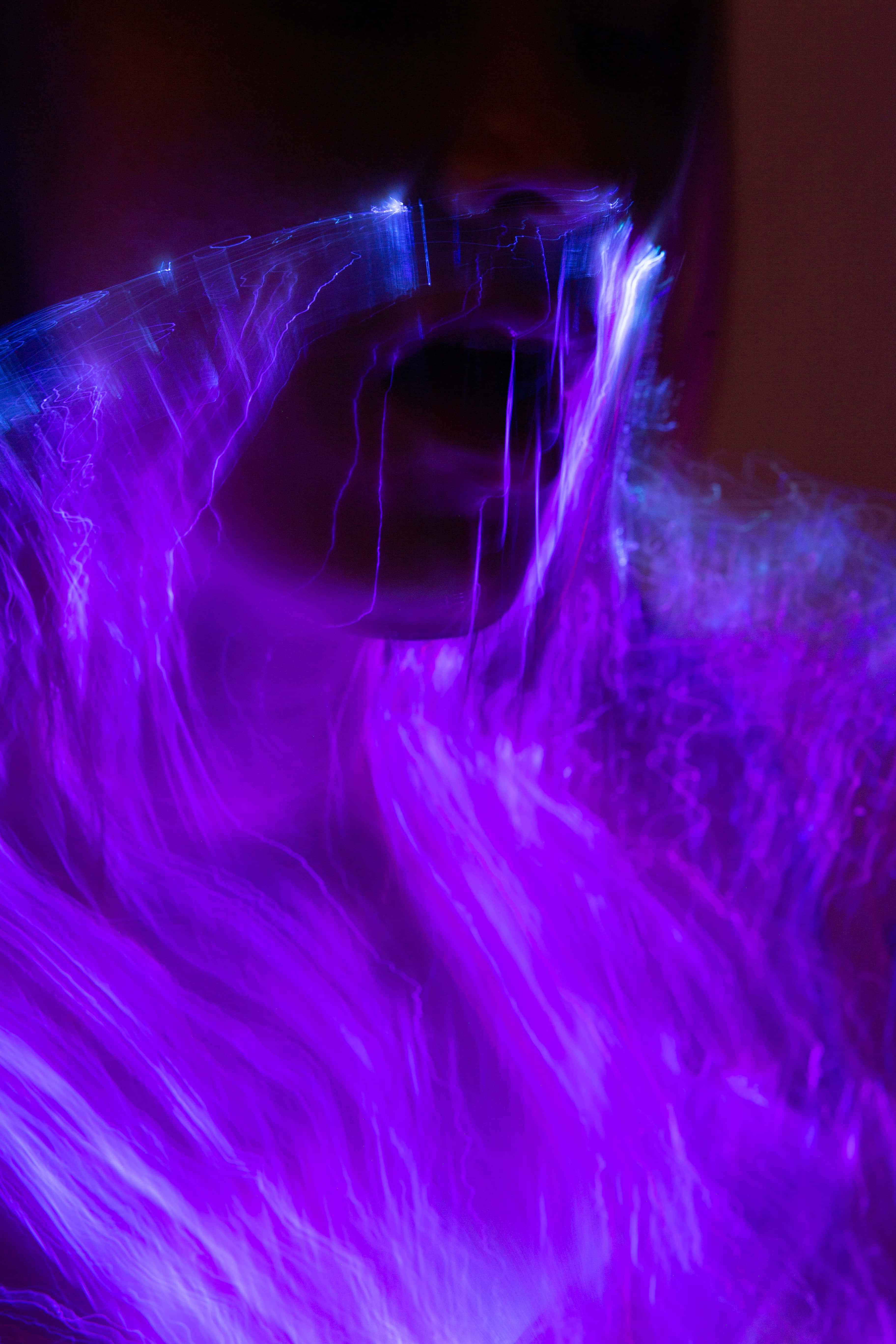 purple grunge aesthetic, glowing purple, blue electric-like light streaks, 5K Phone Wallpaper