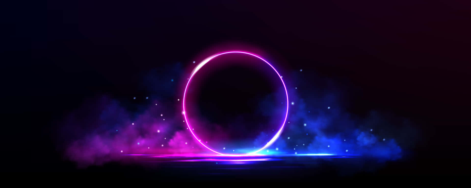 neon ring, electric purple, blue light, Full HD Desktop Wallpaper