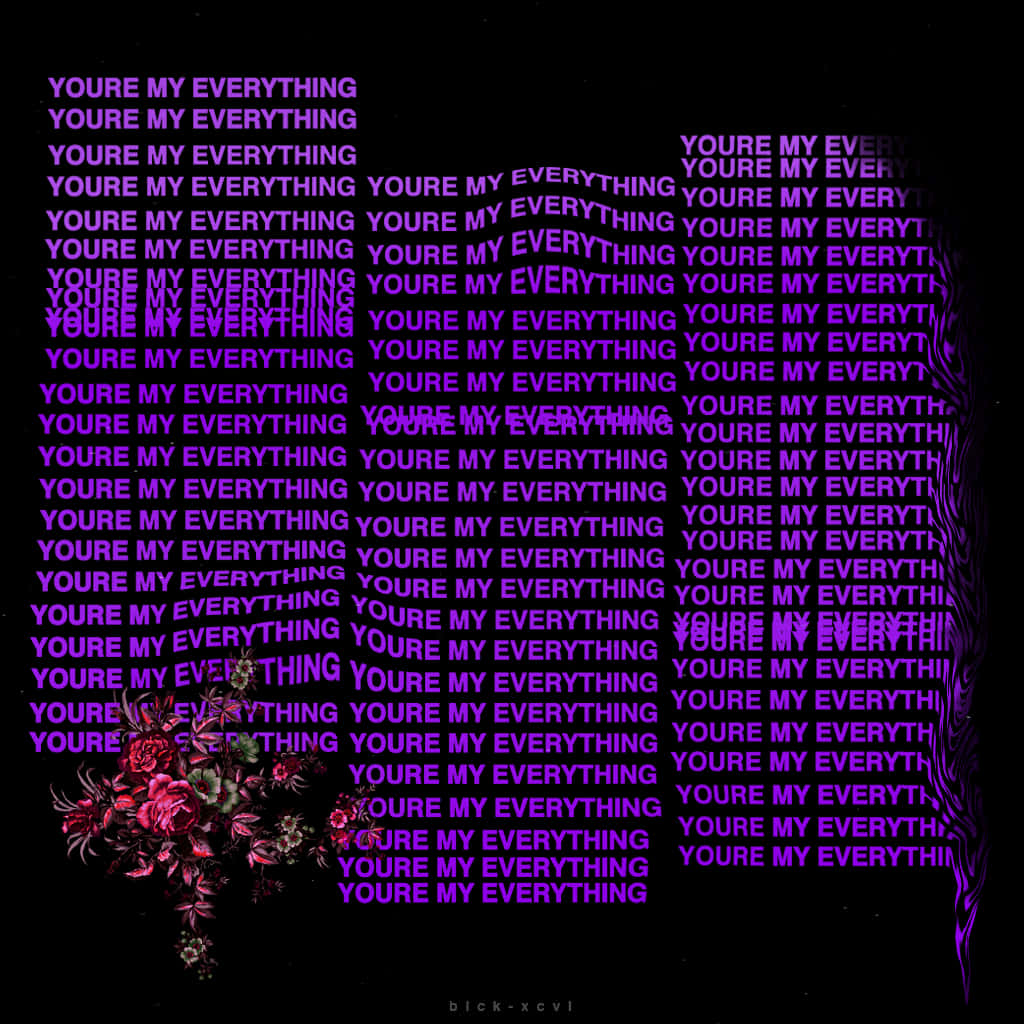 purple grunge aesthetic, YOU'RE MY EVERYTHING, heart shape, SD Desktop Wallpaper