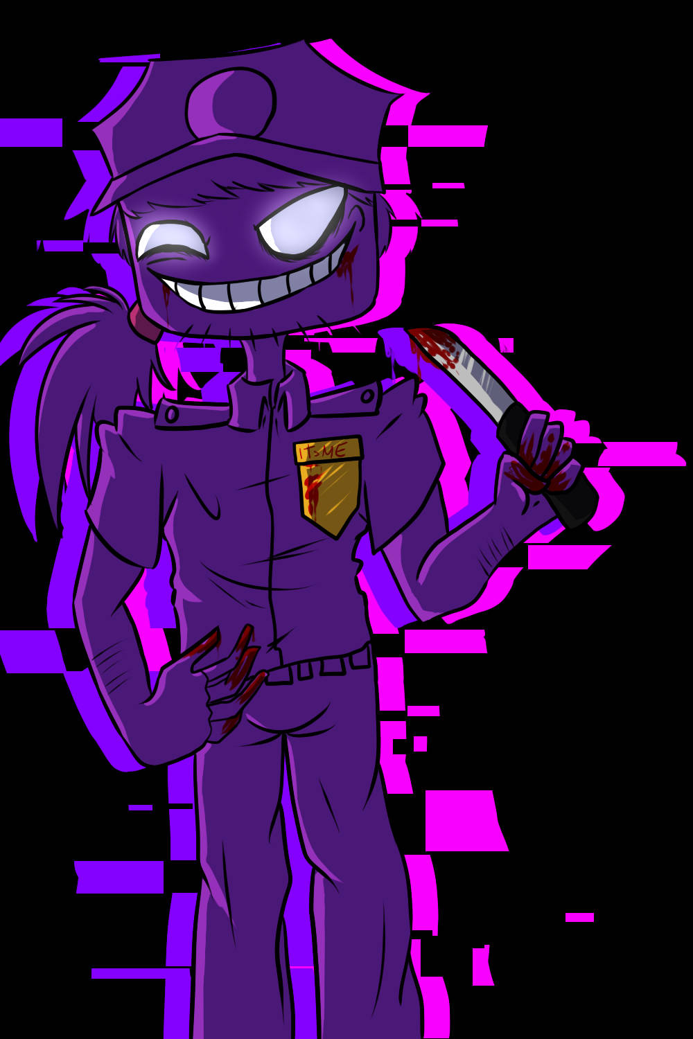 Purple Guy, cartoon police officer, wide grin, HD Phone Wallpaper