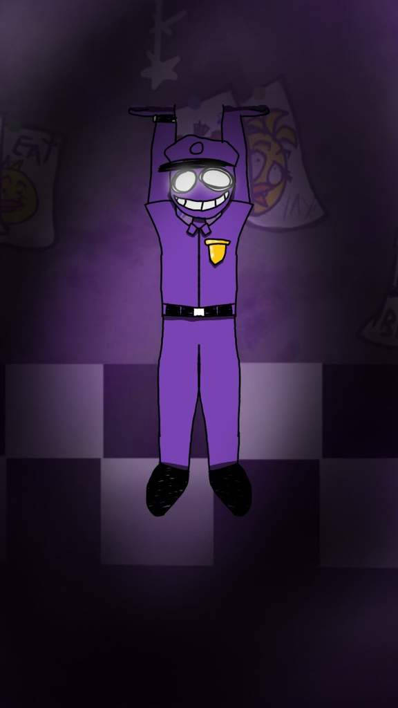 Purple Guy, cartoon police officer, purple uniform, SD Phone Wallpaper