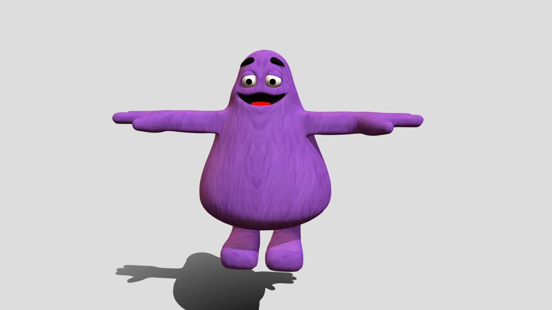 purple character, smiling, 3D render, Full HD Desktop Wallpaper