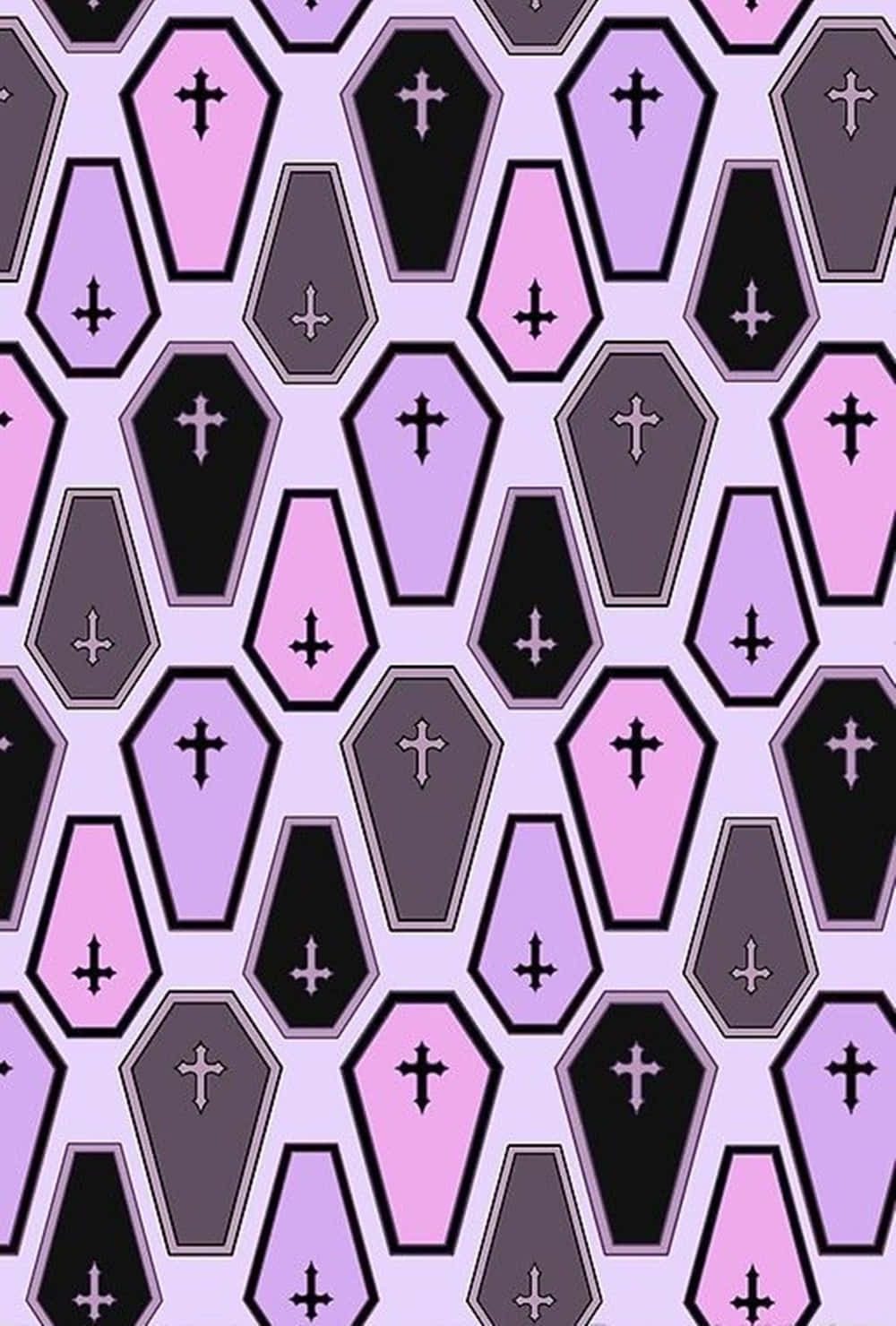 purple halloween, coffin shapes, pink purple, HD Phone Wallpaper