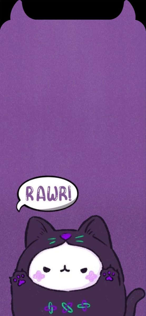 purple halloween, cartoon cat, dark purple hoodie, SD Phone Wallpaper