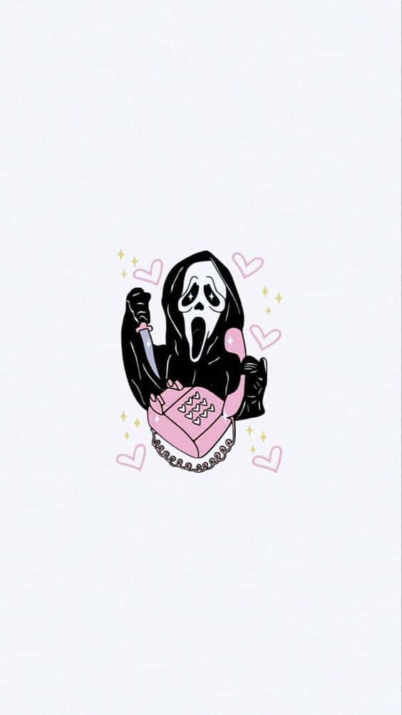 purple Halloween, cartoon ghost, pink phone, SD Phone Wallpaper