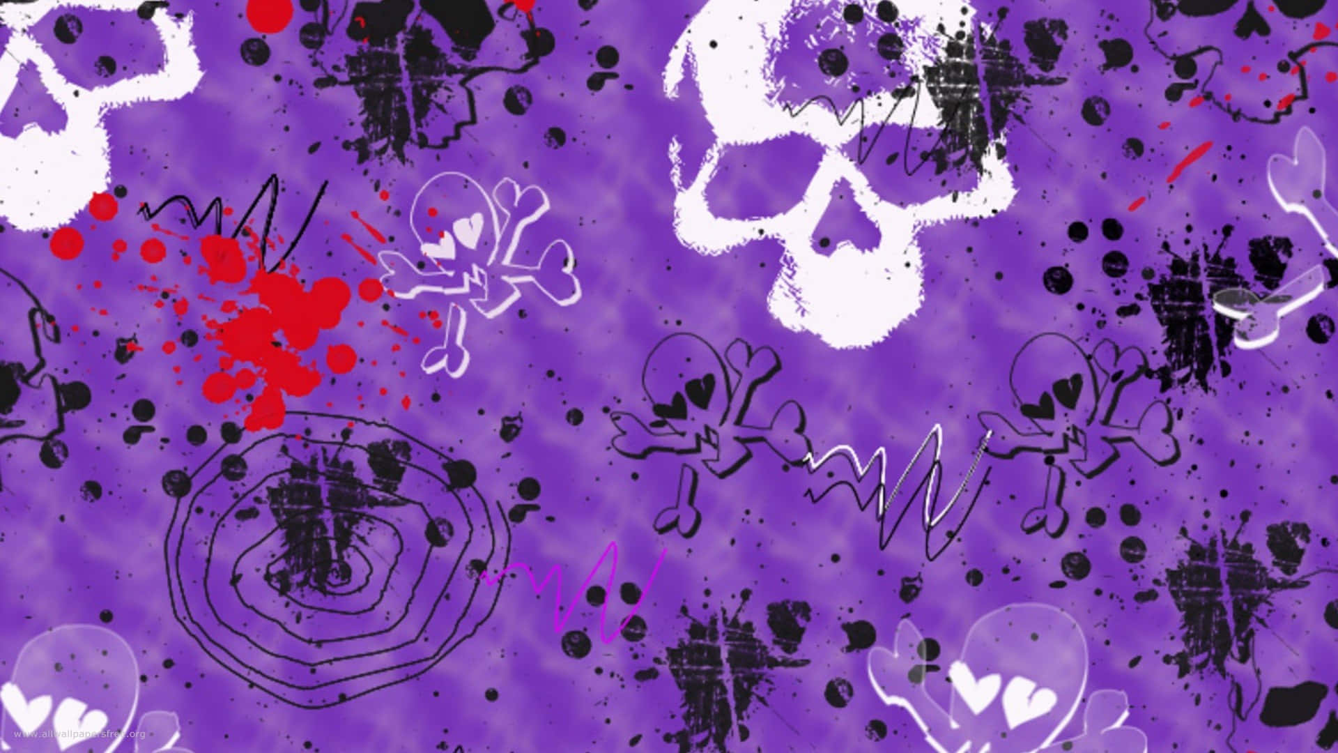 Purple Halloween, skull pattern, vibrant purple background, Full HD Desktop Wallpaper