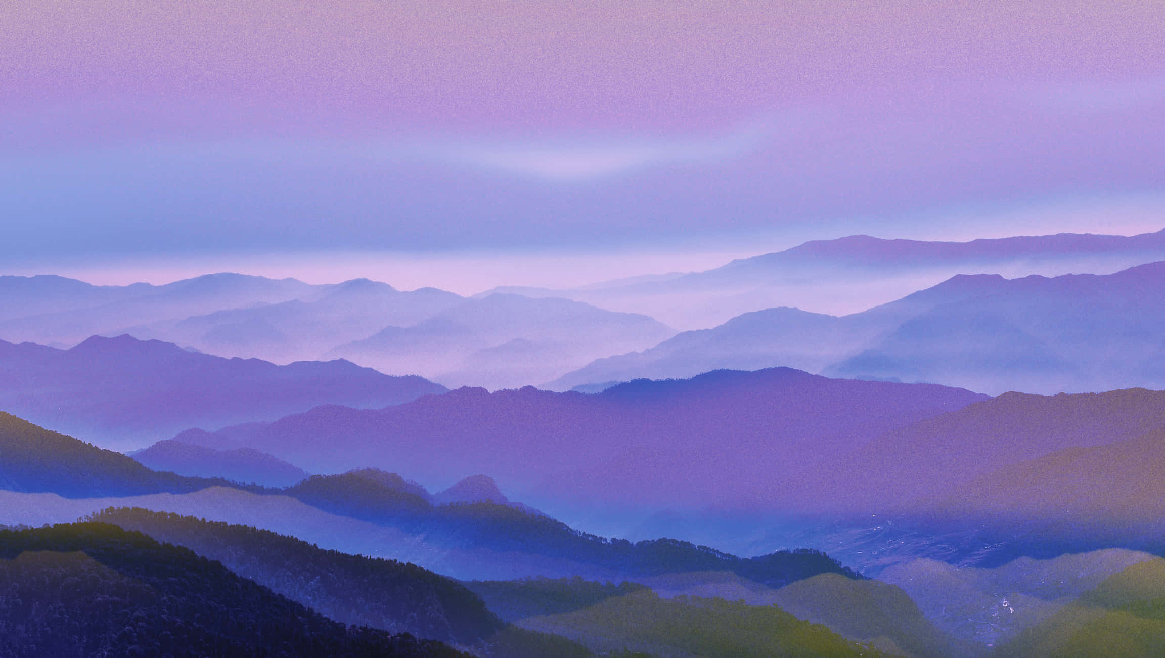 Purple Haze, misty mountains, twilight sky, Full HD Desktop Wallpaper
