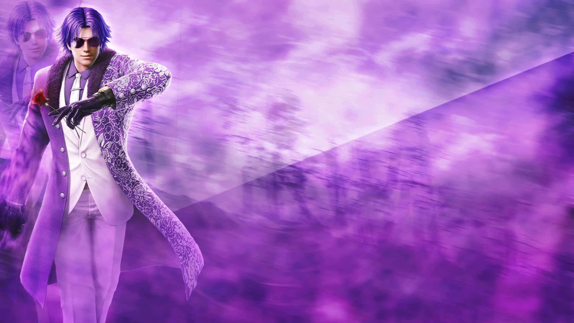 Purple Haze, anime man, purple patterned coat, Full HD Desktop Wallpaper
