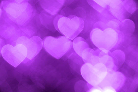 purple hearts, bokeh background, soft glowing, SD Desktop Wallpaper