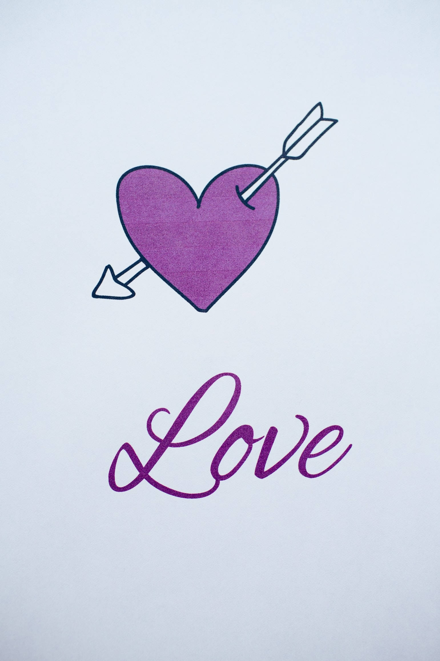 Purple Heart, white arrow, Love, Full HD Phone Wallpaper