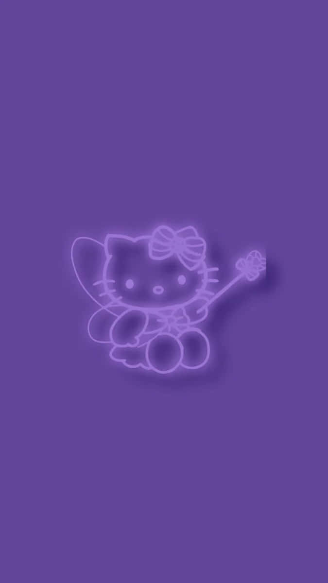 Hello Kitty, neon outline, fairy, SD Phone Wallpaper