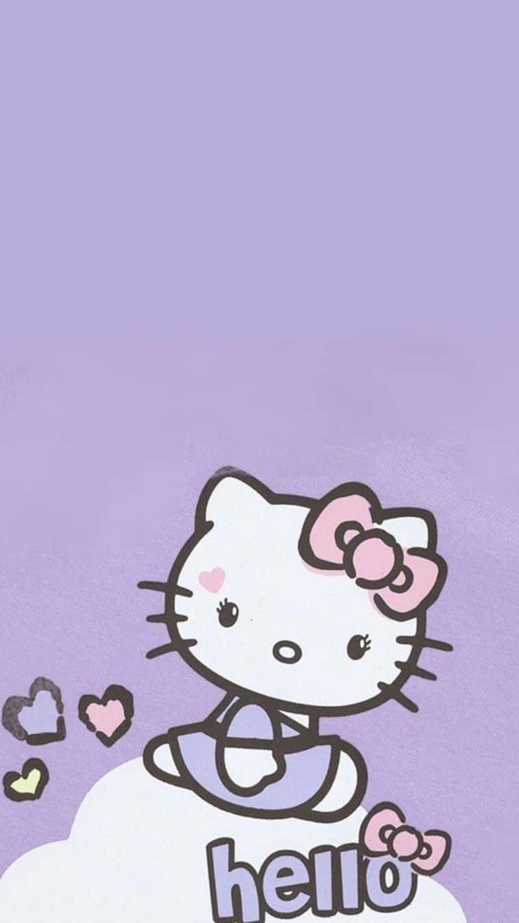 Hello Kitty, purple, cloud, HD Phone Wallpaper