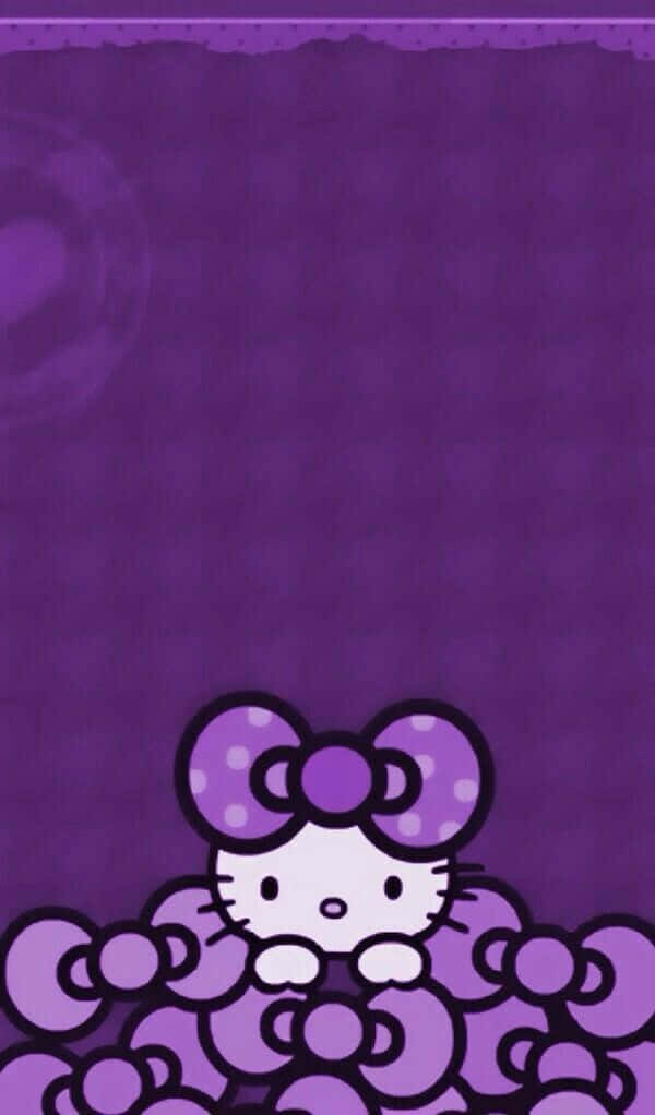 Purple Hello Kitty, Hello Kitty, purple bows, SD Phone Wallpaper