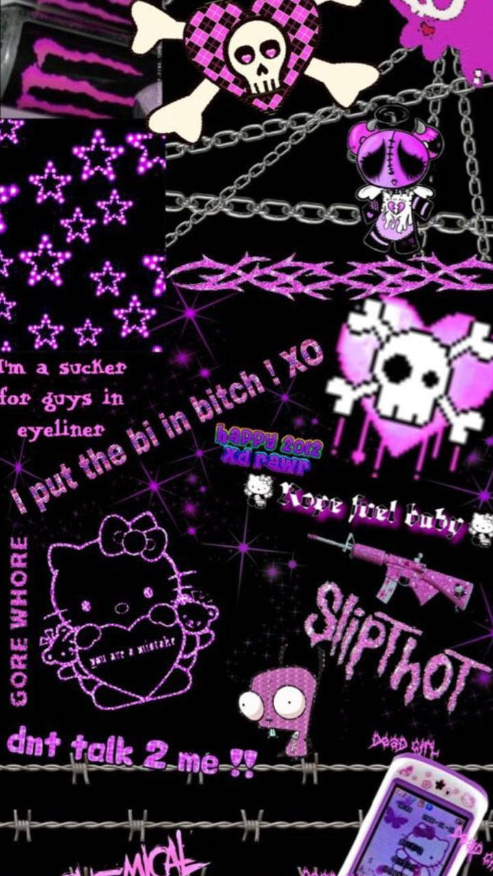 Hello Kitty, purple, black, HD Phone Wallpaper