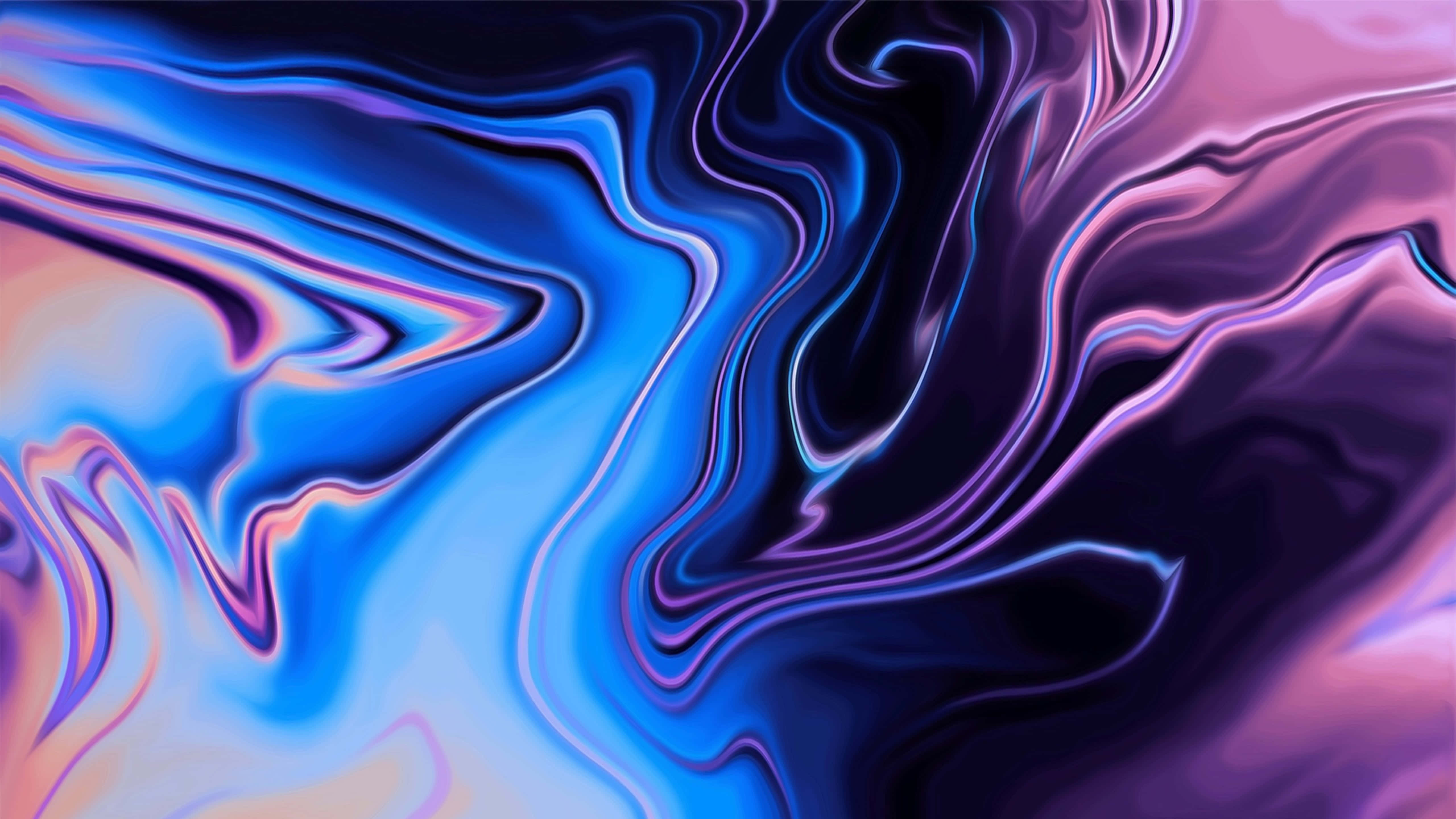 electric blue purple, soft pink, vibrant swirling abstract waves, 5K Desktop Wallpaper