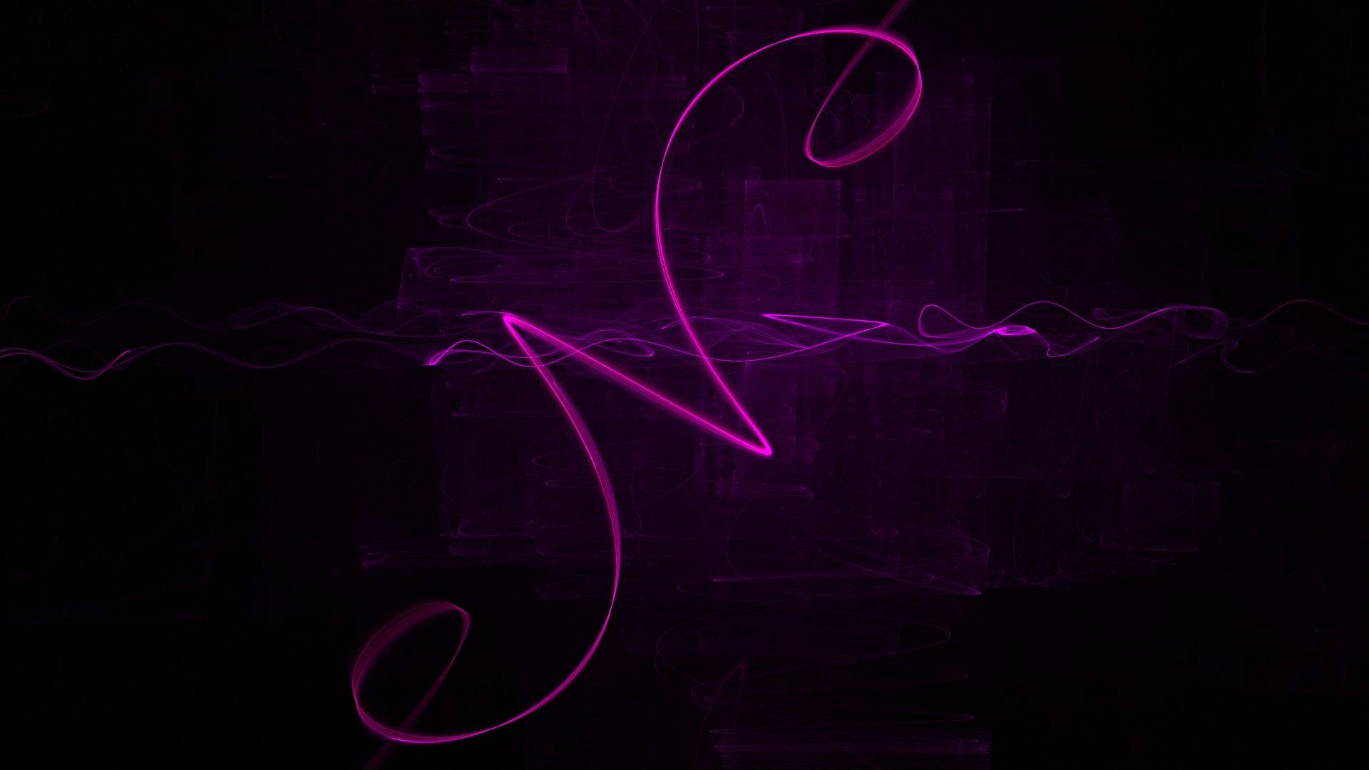 Purple N, vibrant magenta neon swirls, dark background, Full HD Desktop Wallpaper