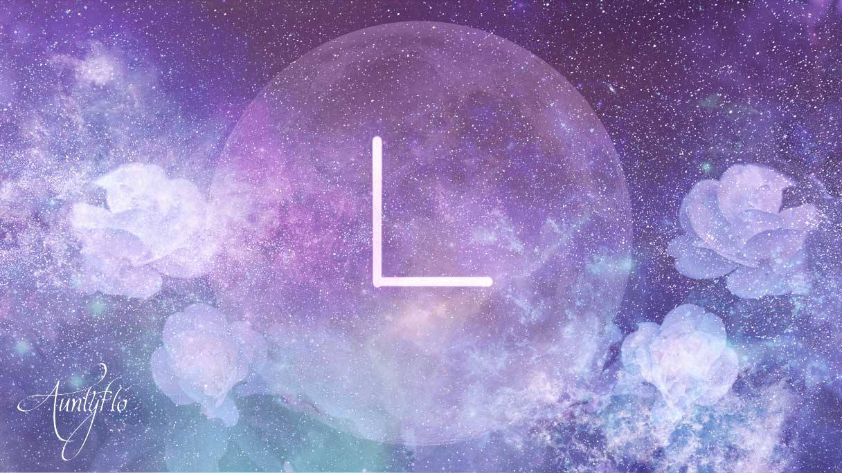 Letter L, shining pastel purple, cosmic purple nebula, SD Desktop Wallpaper