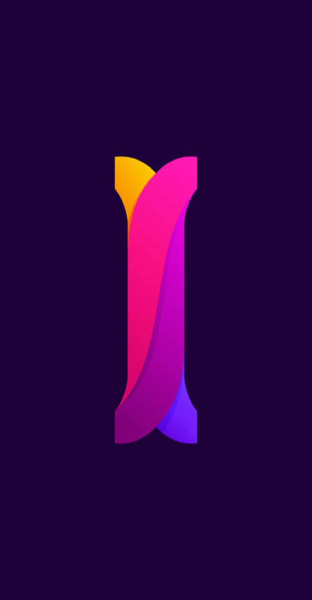 Letter I, vibrant abstract letter I, gradient pink purple and yellow, Full HD Phone Wallpaper