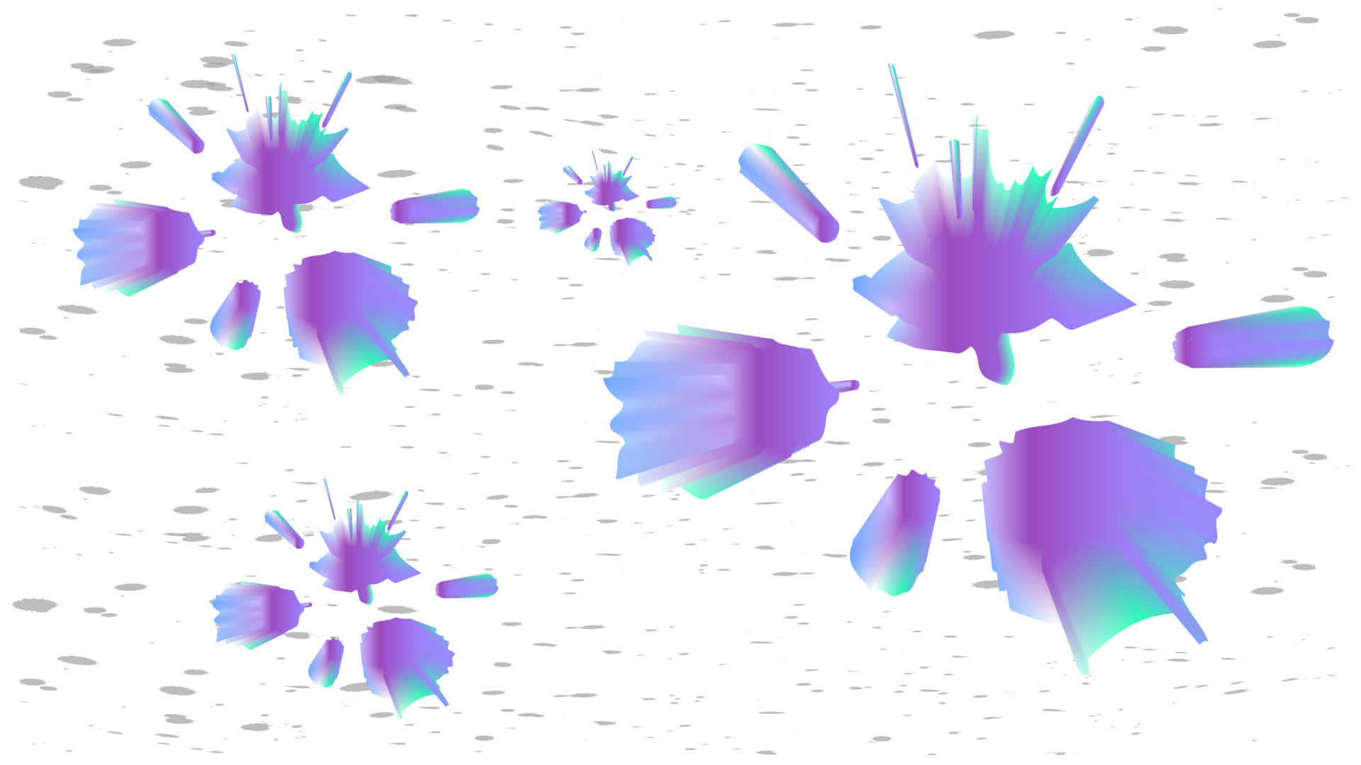 Purple Ink, glowing purple, teal fractal shapes, Full HD Desktop Wallpaper
